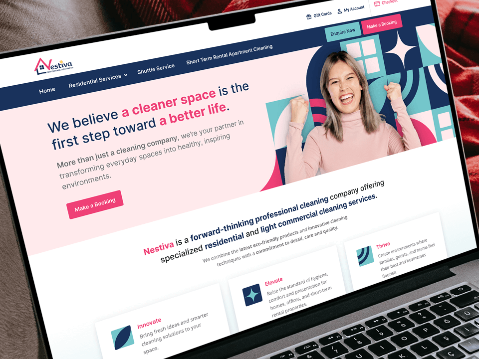 Nestiva - Easy home cleaning booking service | Design Mockup