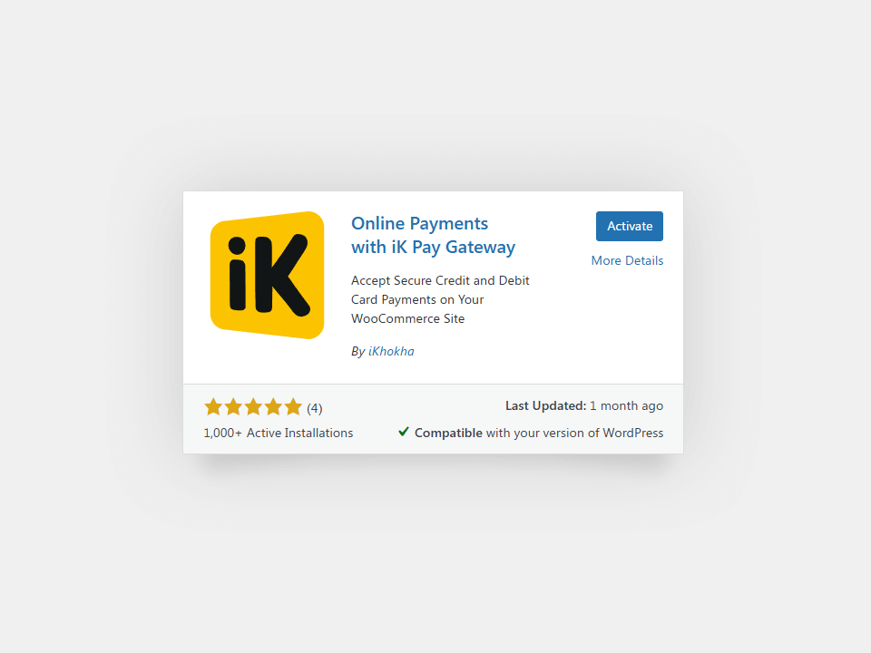 WooCommerce Payment Gateway - iKhokha Install